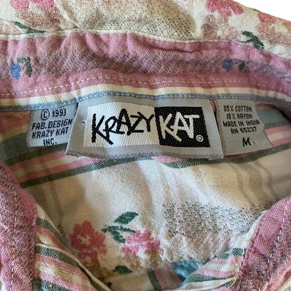 vintage 90s cottage grandmacore pink blouse - Picture 8 of 9